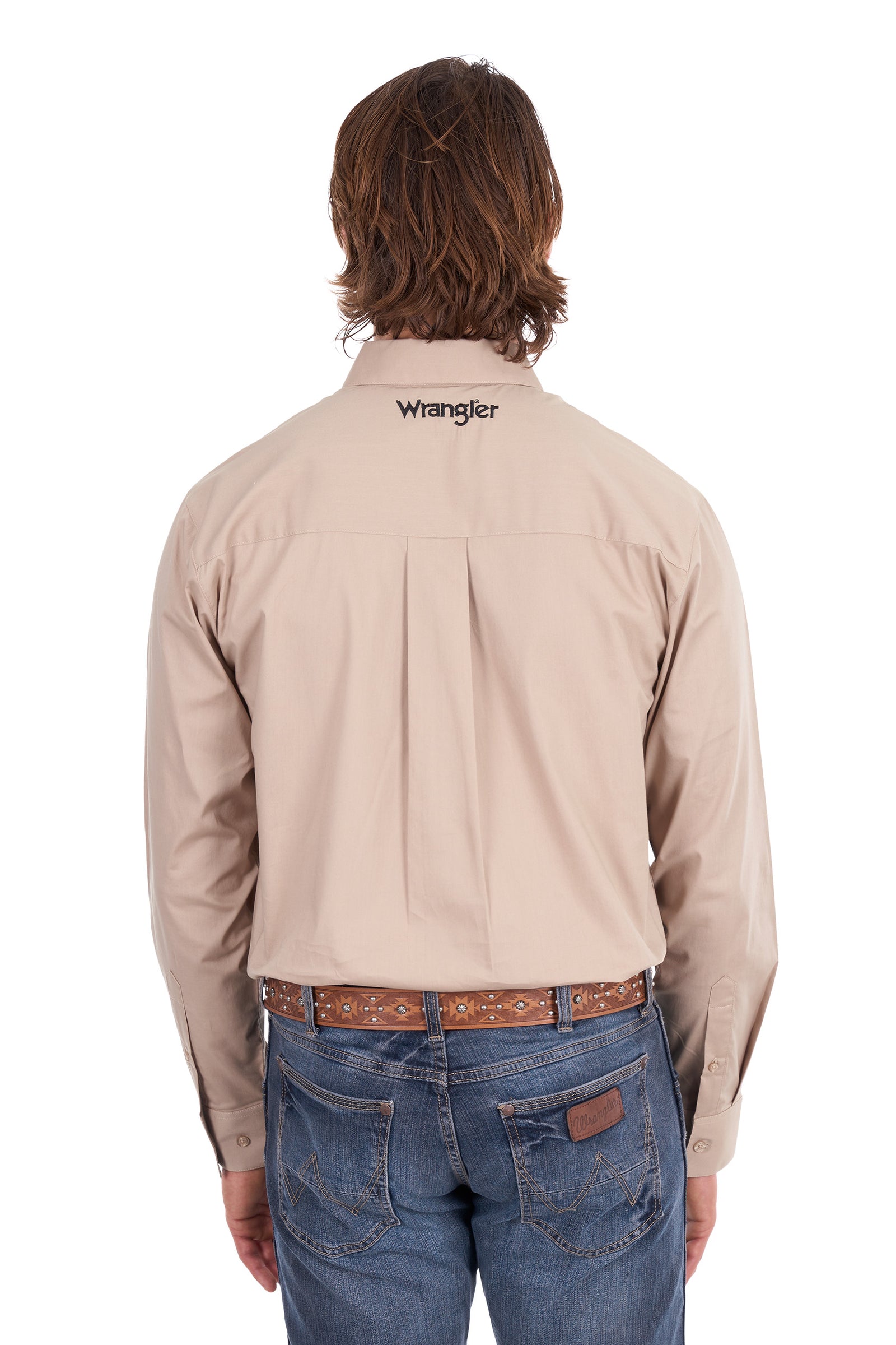 Wrangler Mens Flex Logo 1 Pkt LS Shirt