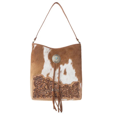Yellowstone Tawny Ridge Handtooled Hairon Carry Bag in Ivory Mocha | Giftware - Handbag 133953
 Saddleworld Ipswich