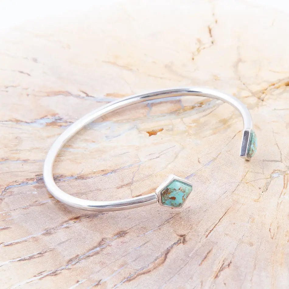 Mirror Image Turquoise ans Sterling Silver Cuff Bracelet