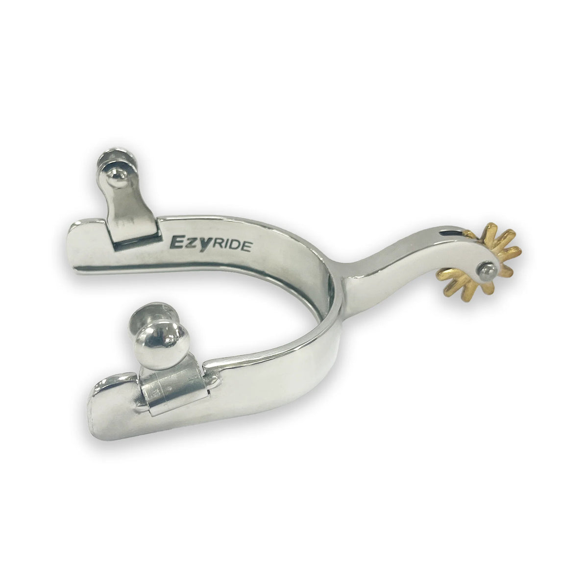 Ezy Ride Stockmans Spur Stainless Steel 2-1/8in Shank 10pt Brass Rowel