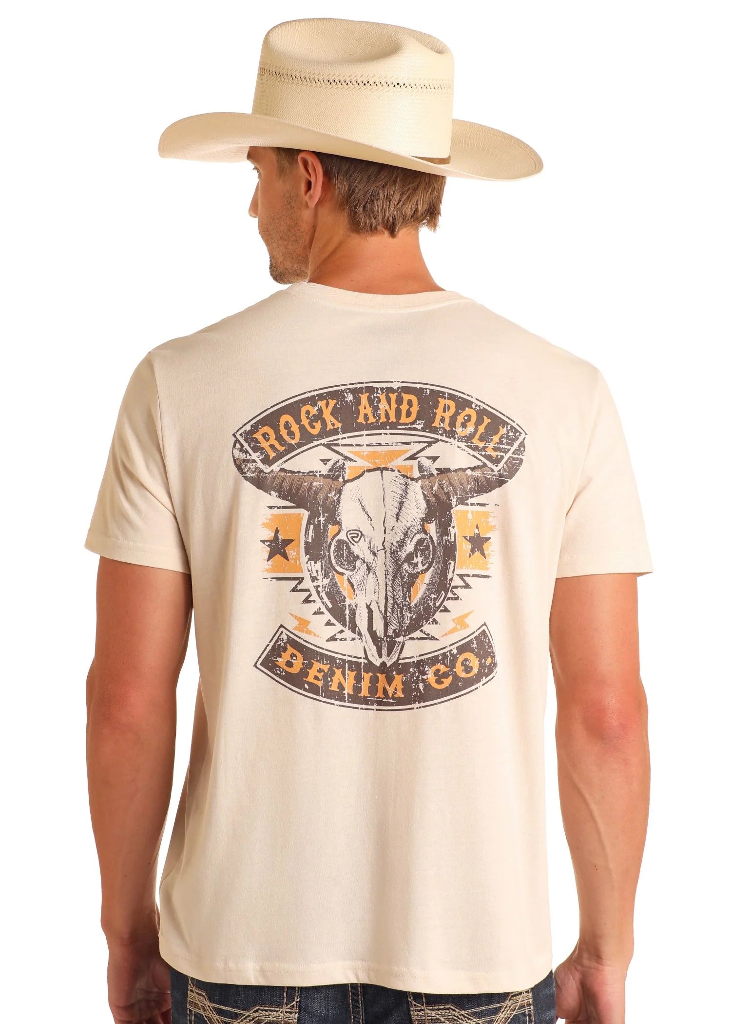 Rock and Roll Longhorn Skull Graphic Tee - Black Friday Sale