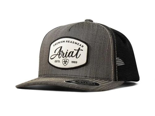 Ariat Mns Premium Headware Patch Mesh Black Snap Back Cap