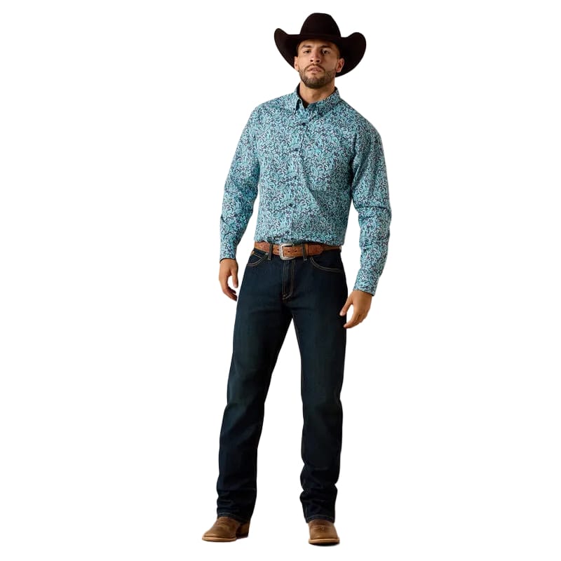 Ariat Mns Phelps Classic Fit LS Shirt Blue Elxir Paisley Print