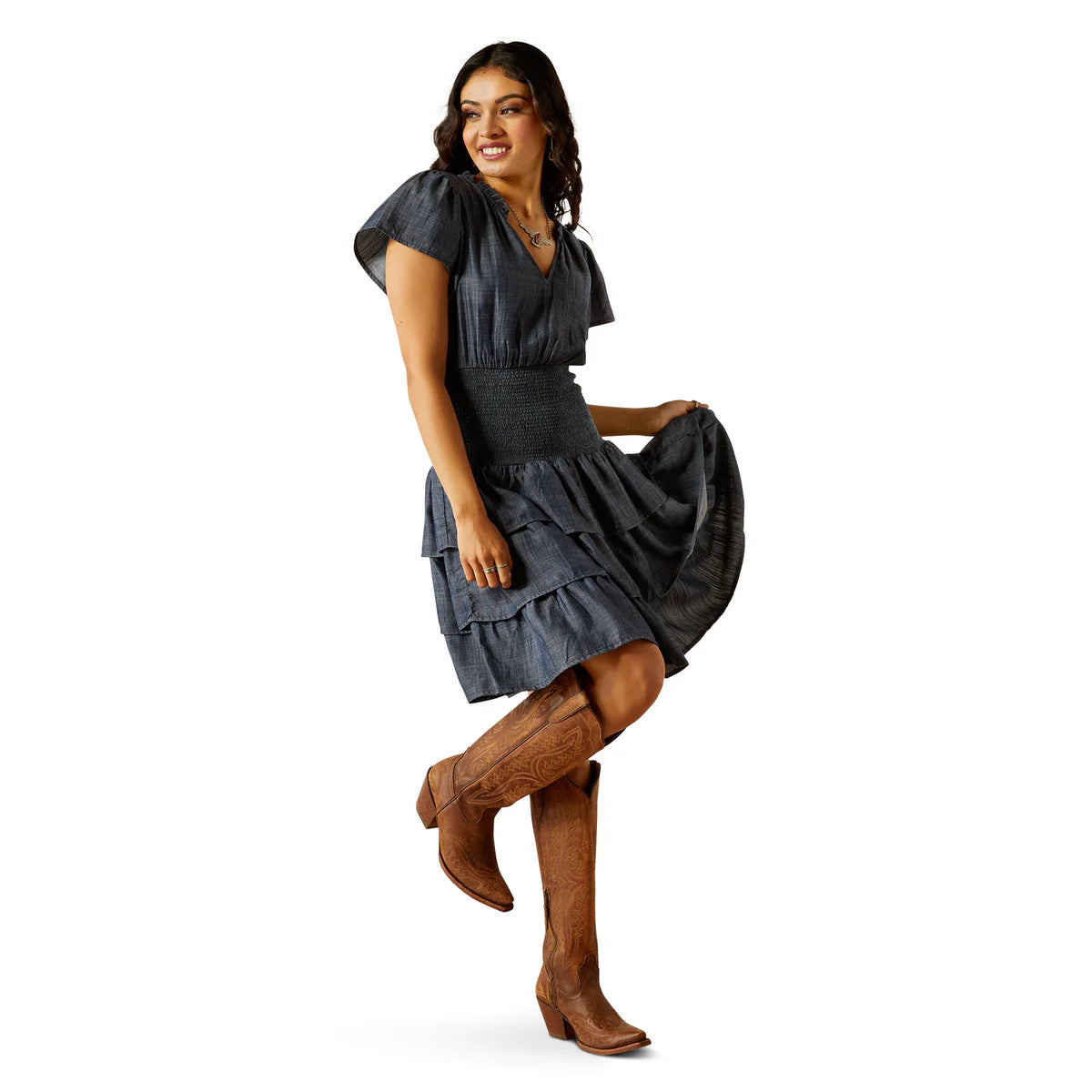 Ariat Wms Stellar Dress Medium Blue Chambray