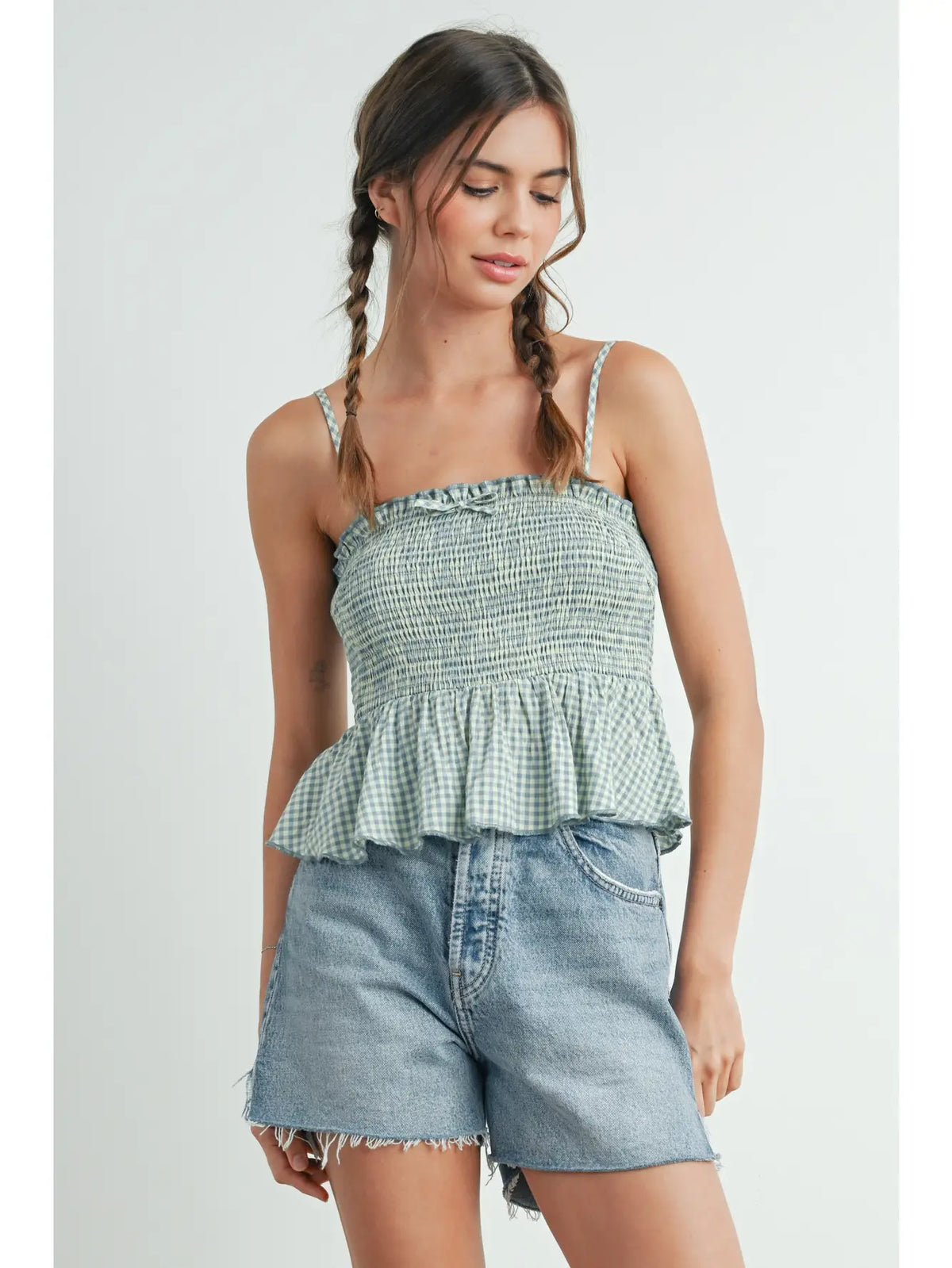 Gingham Ruffle Top