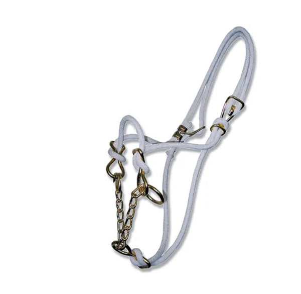 Hackamore Halter Cotton Rope Cow White Saddleworld Ipswich