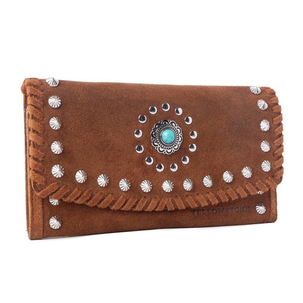 Yellowstone Briar Meadow Studded Suede Leather Wmns Purse
