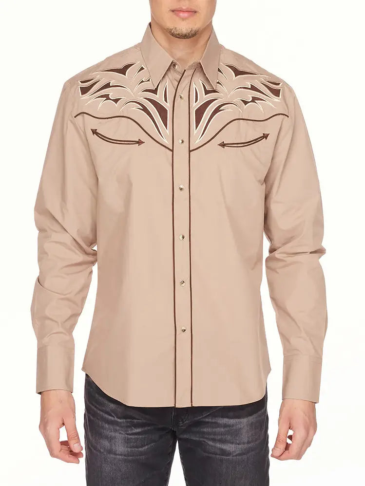 Rodeo Mens Western Embroidered Cowboy Outfit Shirts