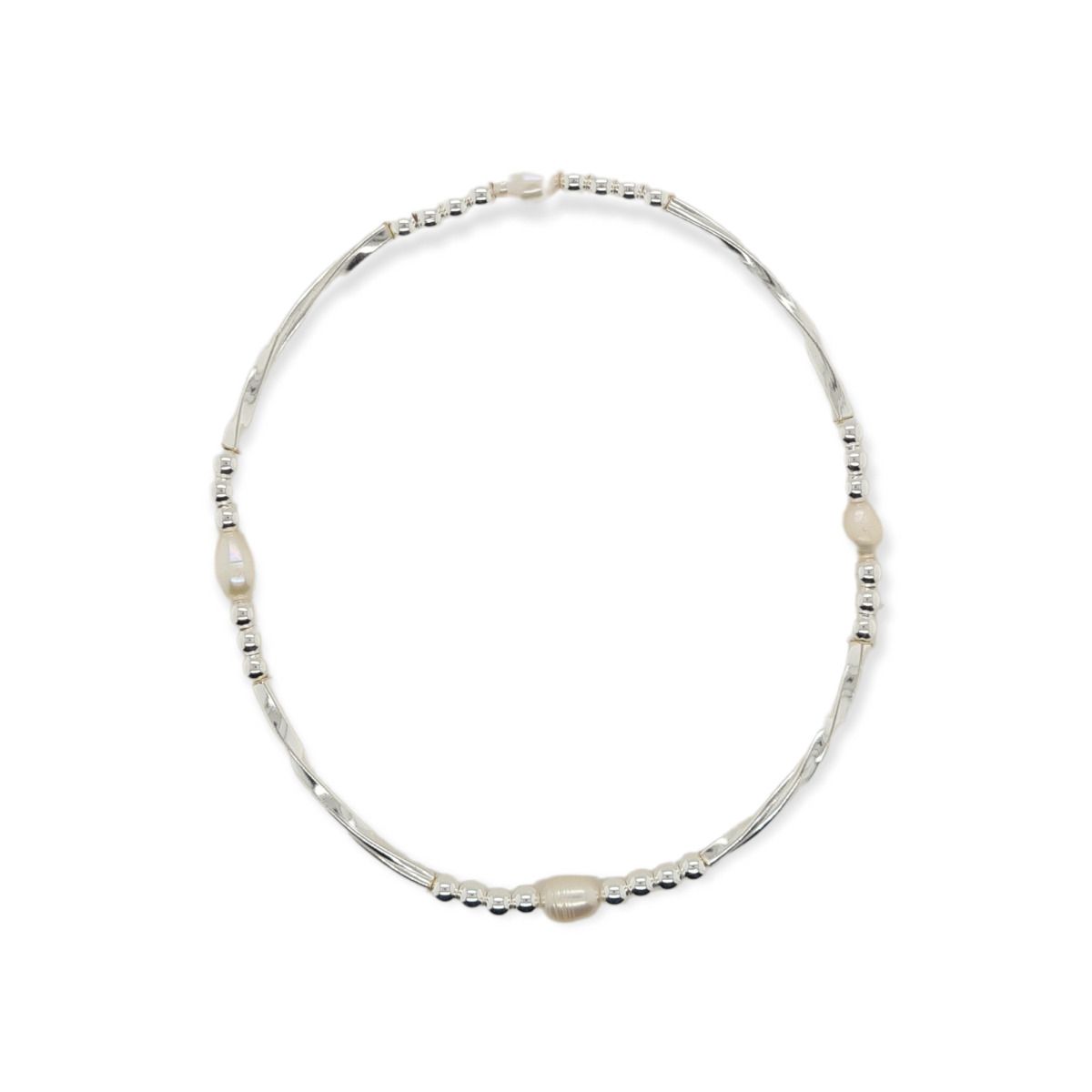 Mountain Creek Jewellery Bracelet Sterling Silver and Stretch Pearl