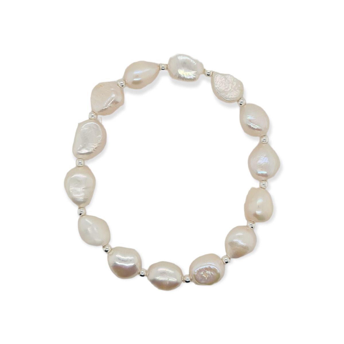 Mountain Creek Jewellery Bracelet Sterling Silver and Stretch Pearl