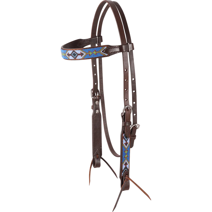 Cashel Beaded Blue Green Browband Bridle
