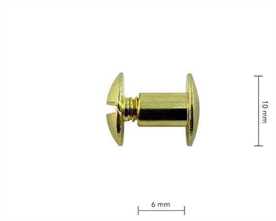 Chicago Screw Brass 6mm Stem Plain Head 10mm Diameter