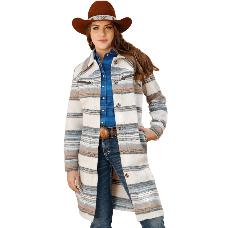 Cinch Wmns Striped Duster Shacket - Winter Black Friday Sale