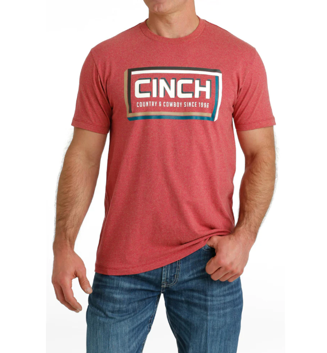 Cinch Mens Red Cowboy and Country Graphic T Shirt