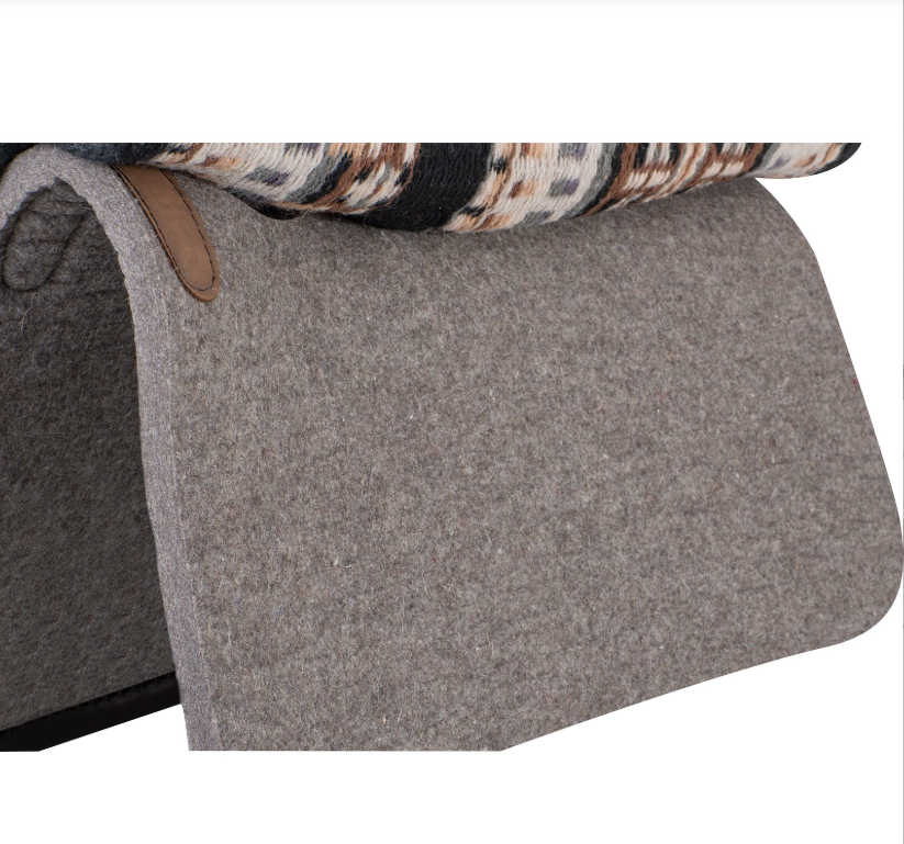 Classic Equine Blanket Top 3/4" Felt Bottom 34x38 Black Steel Grey