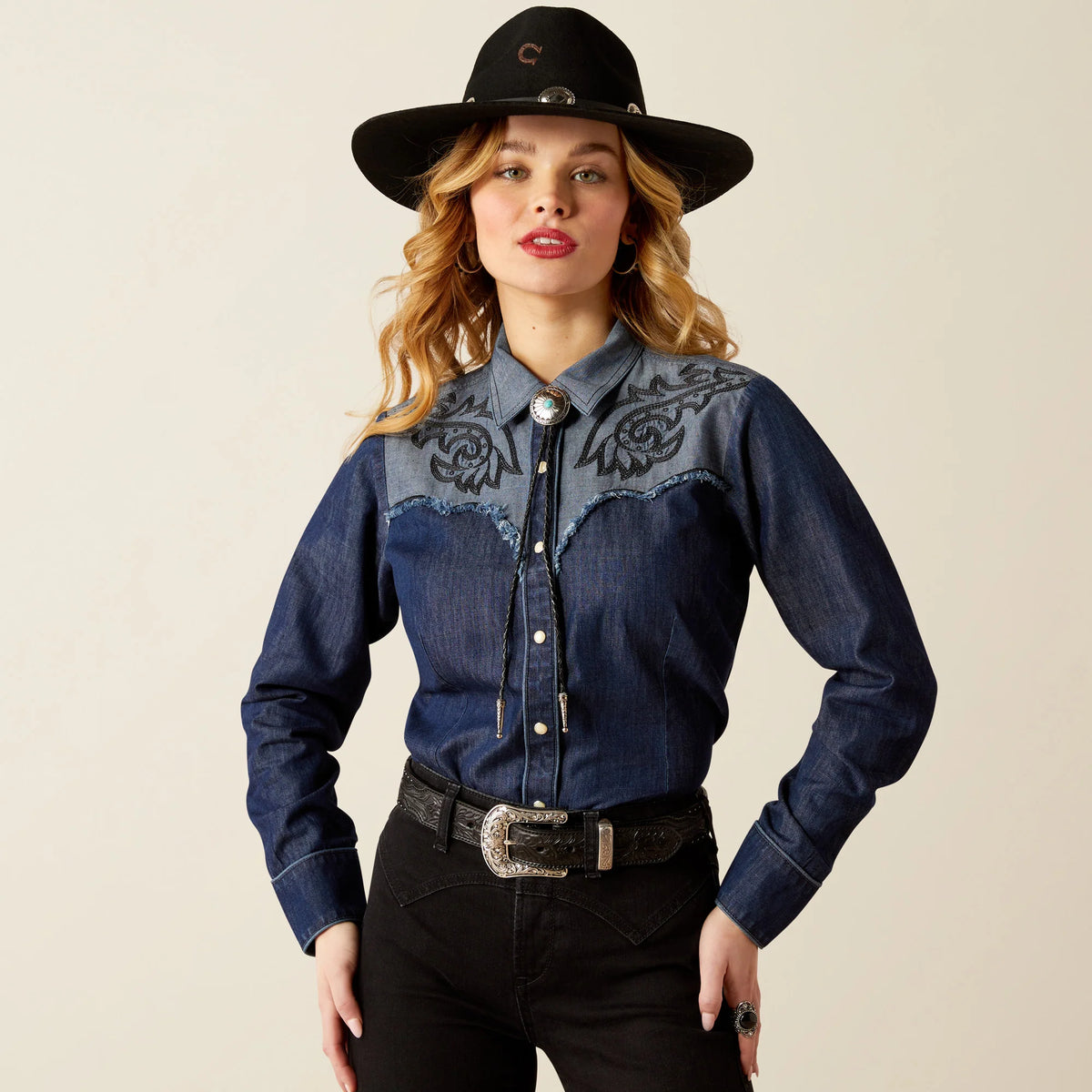 Ariat Wms Second Fiddle LS Shirt Medium Blue