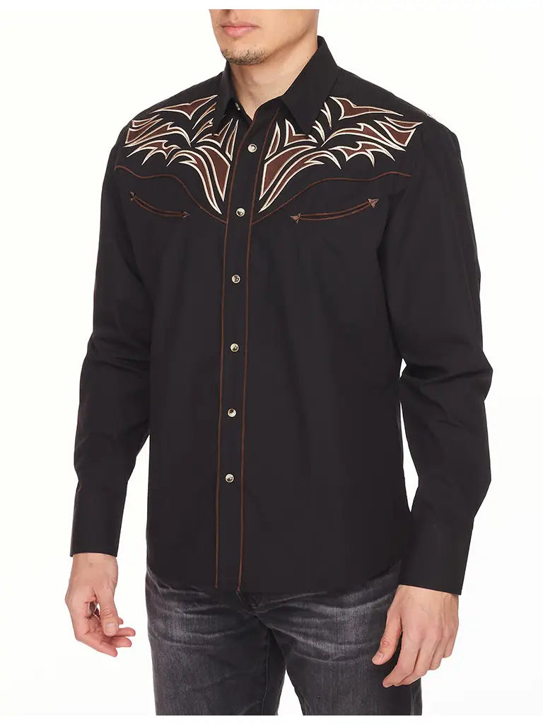 Rodeo Mens Western Embroidered Cowboy Outfit Shirts