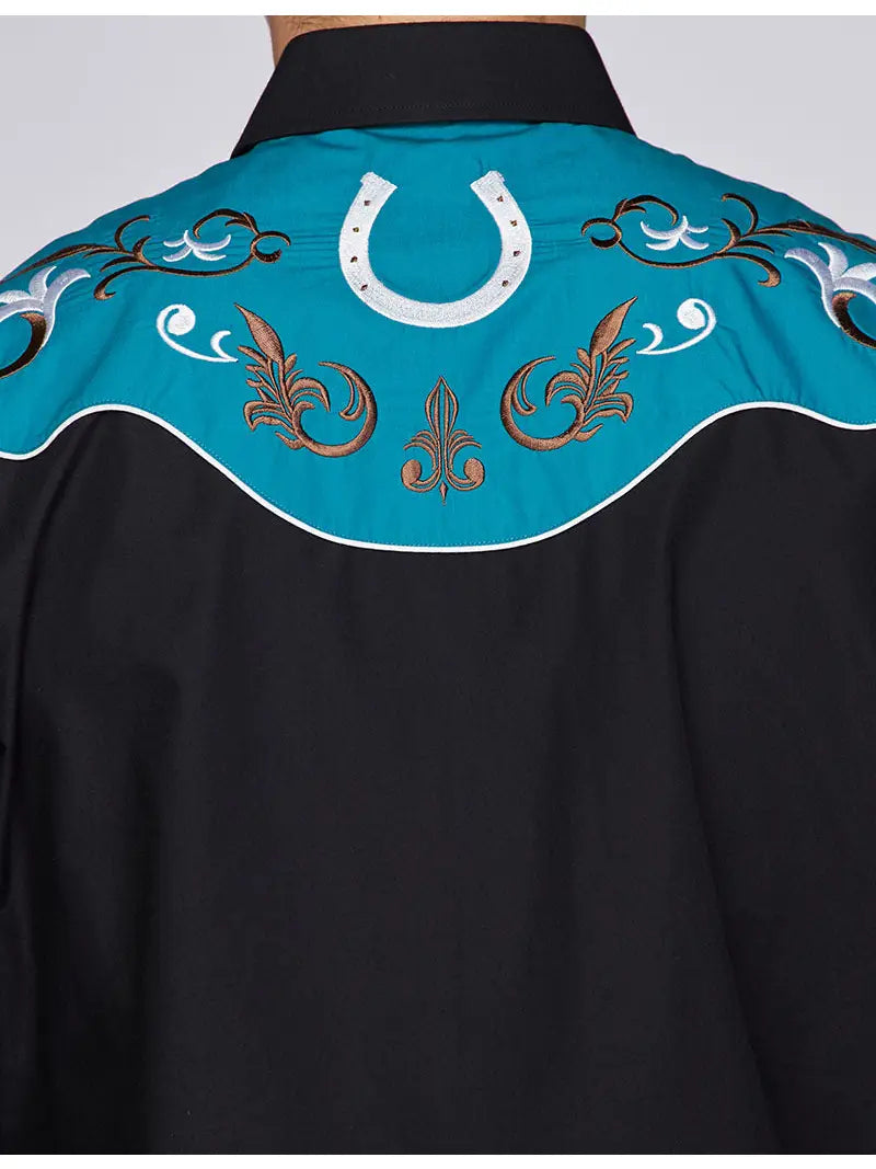 Rodeo Mens Western Embroidery Cowboy Outfit Shirts
