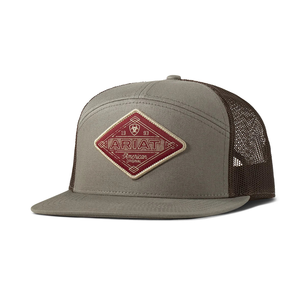 Ariat Mns American Original Diamond Patch Mesh Grey Snap Back Cap