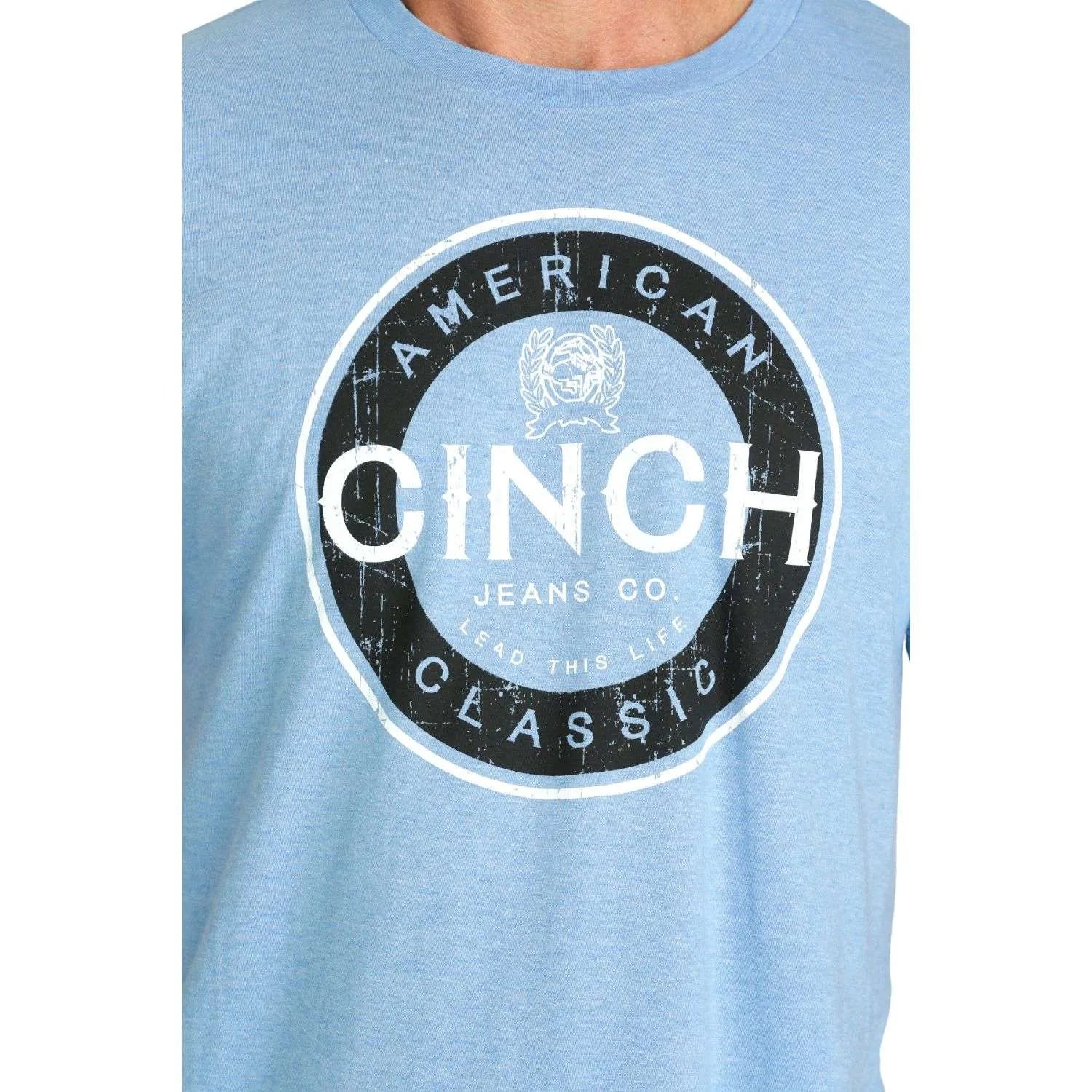 Cinch Mens Light Blue T Shirt - EOFY Sale