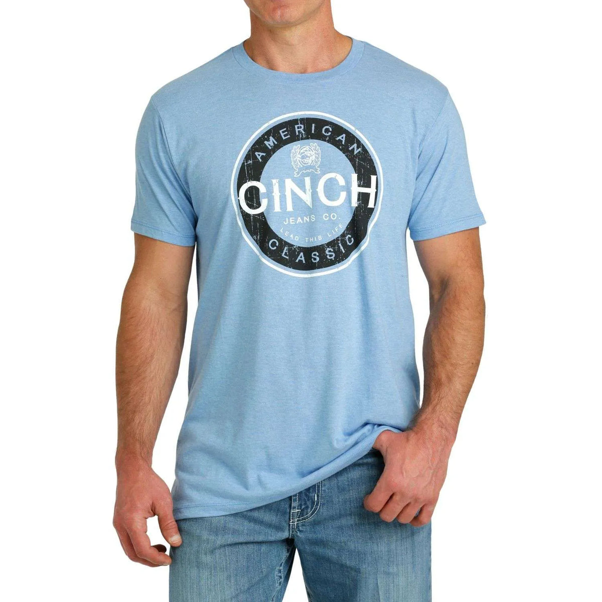 Cinch Mens Light Blue T Shirt - EOFY Sale