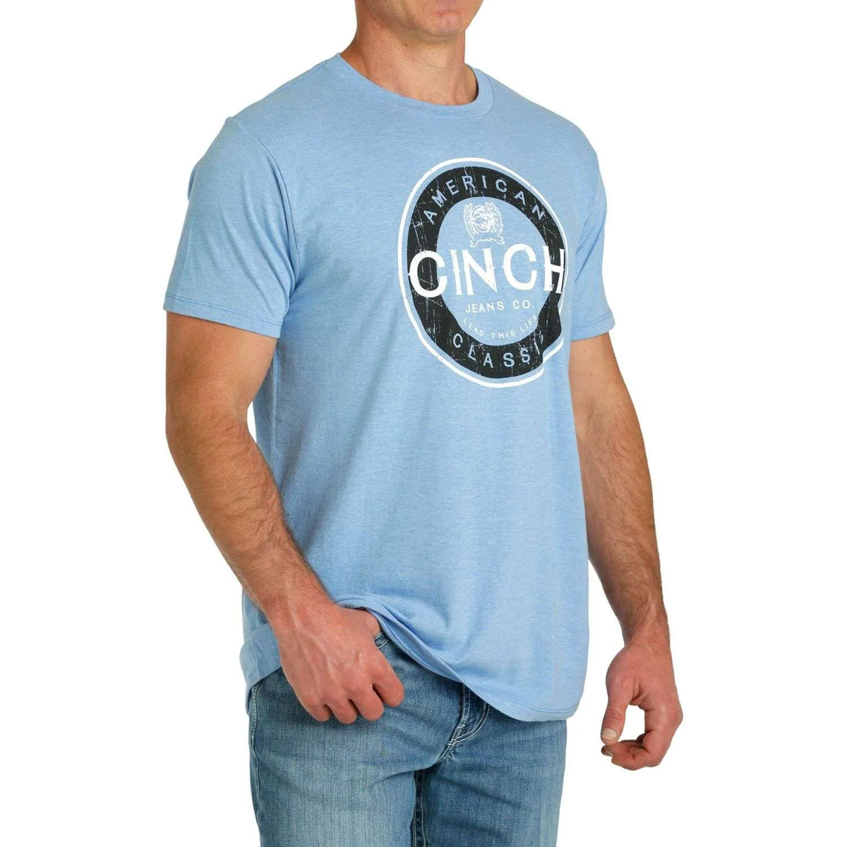 Cinch Mens Light Blue T Shirt - EOFY Sale