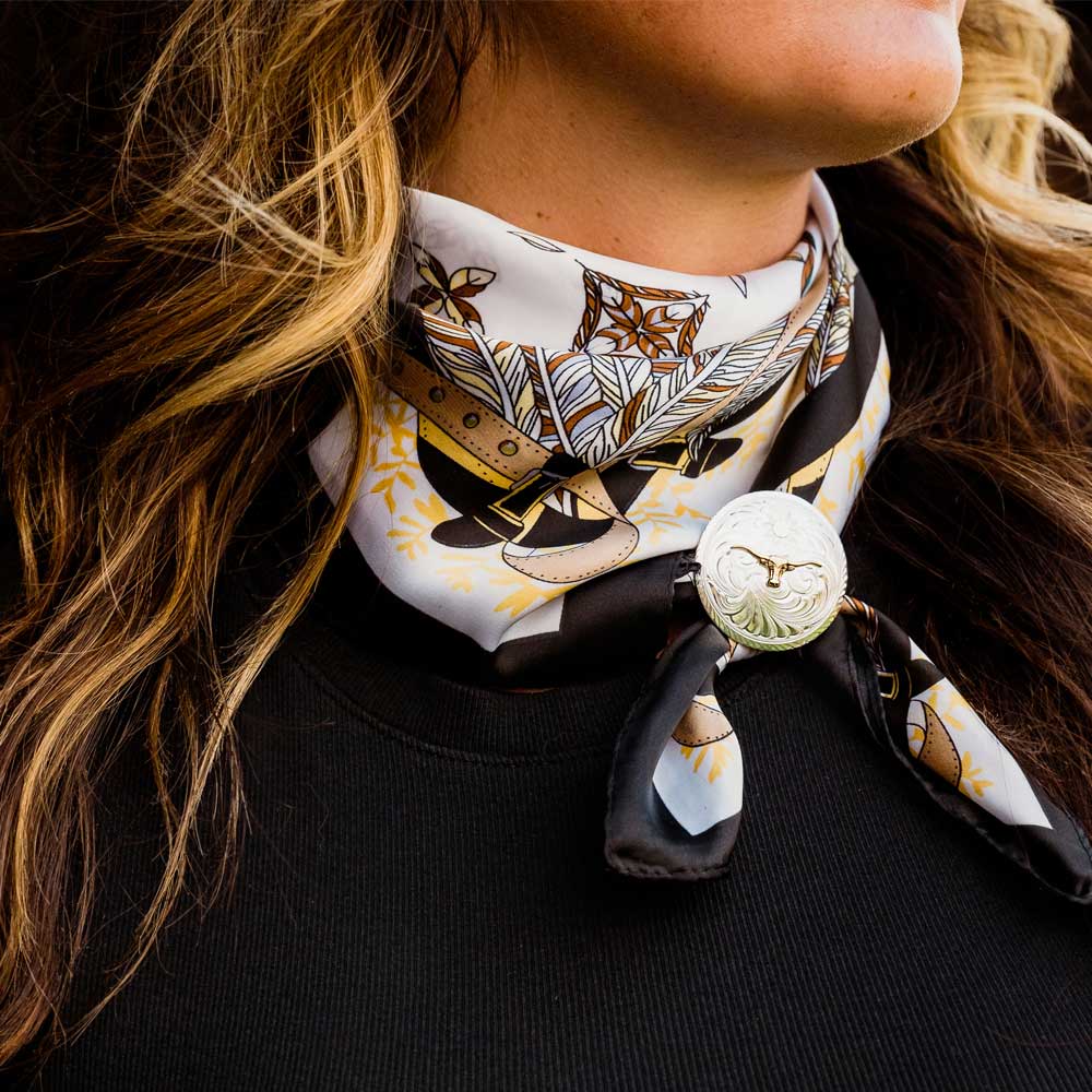 Montana Silversmiths Classic Montana Scarf Slide with Longhorn