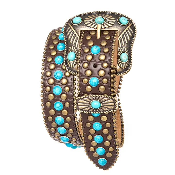 Turquoise Pave Western Belt
