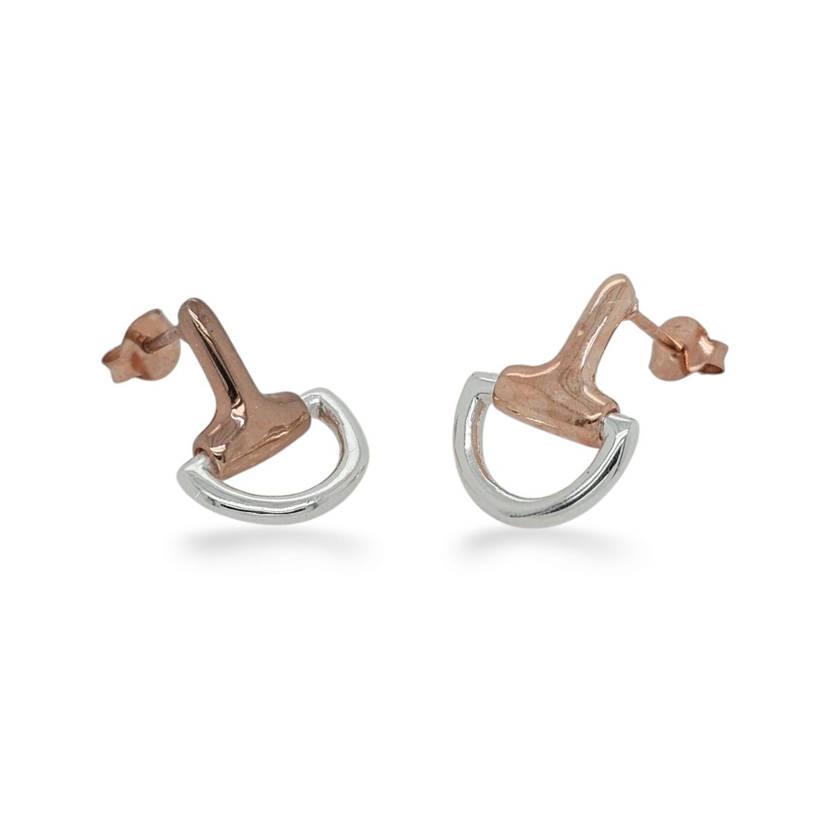 Mountain Creek Jewellery - Earrings Rose Gold Horse Bit Stud