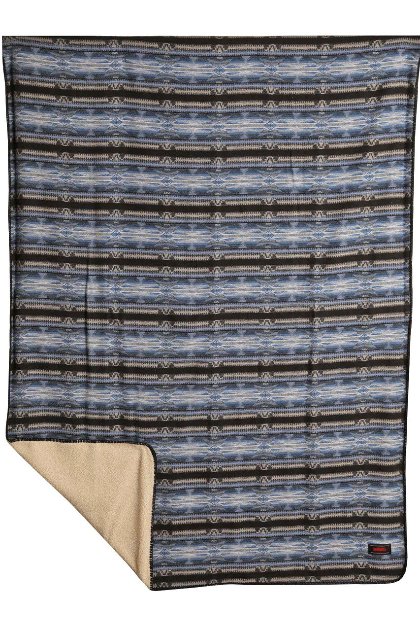 Rock and Roll Aztec Jacquard Berber Blanket - Blue - Black Winter Sale