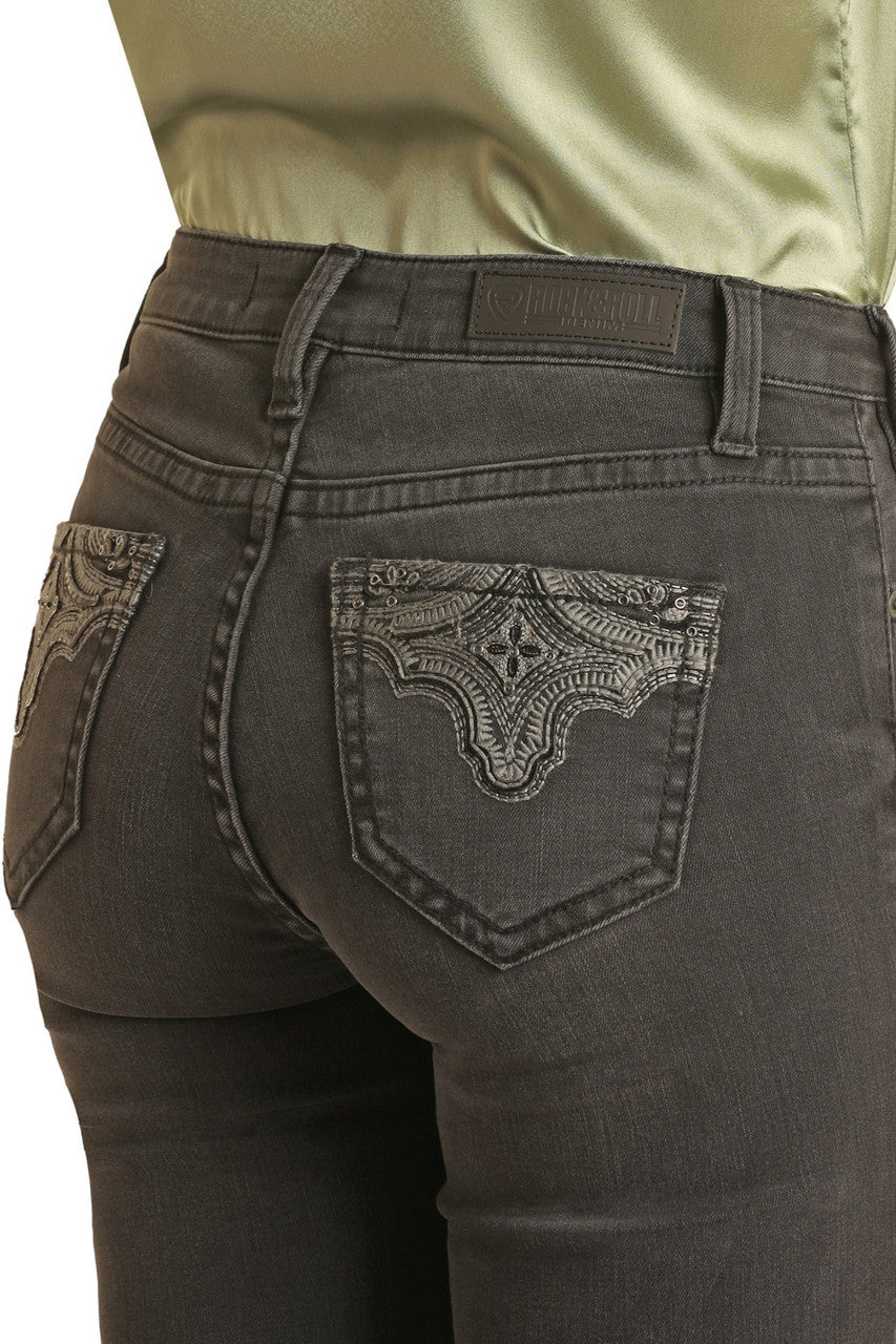 Rock and Roll Denim Womens Black Mid Rise Boot - Summer Clearance