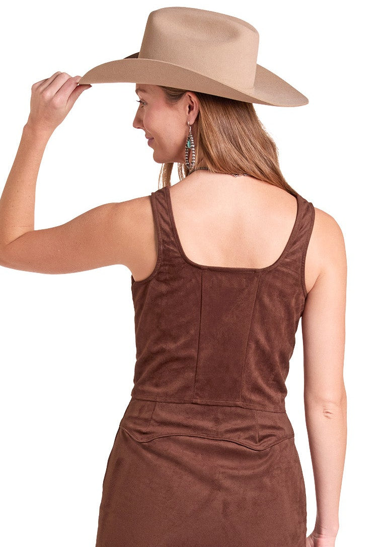 RockandRollDenimWmnsEmbroideredMicrosuedeTop | Country Clothing - Ladies Shirt | Saddleworld Ipswich