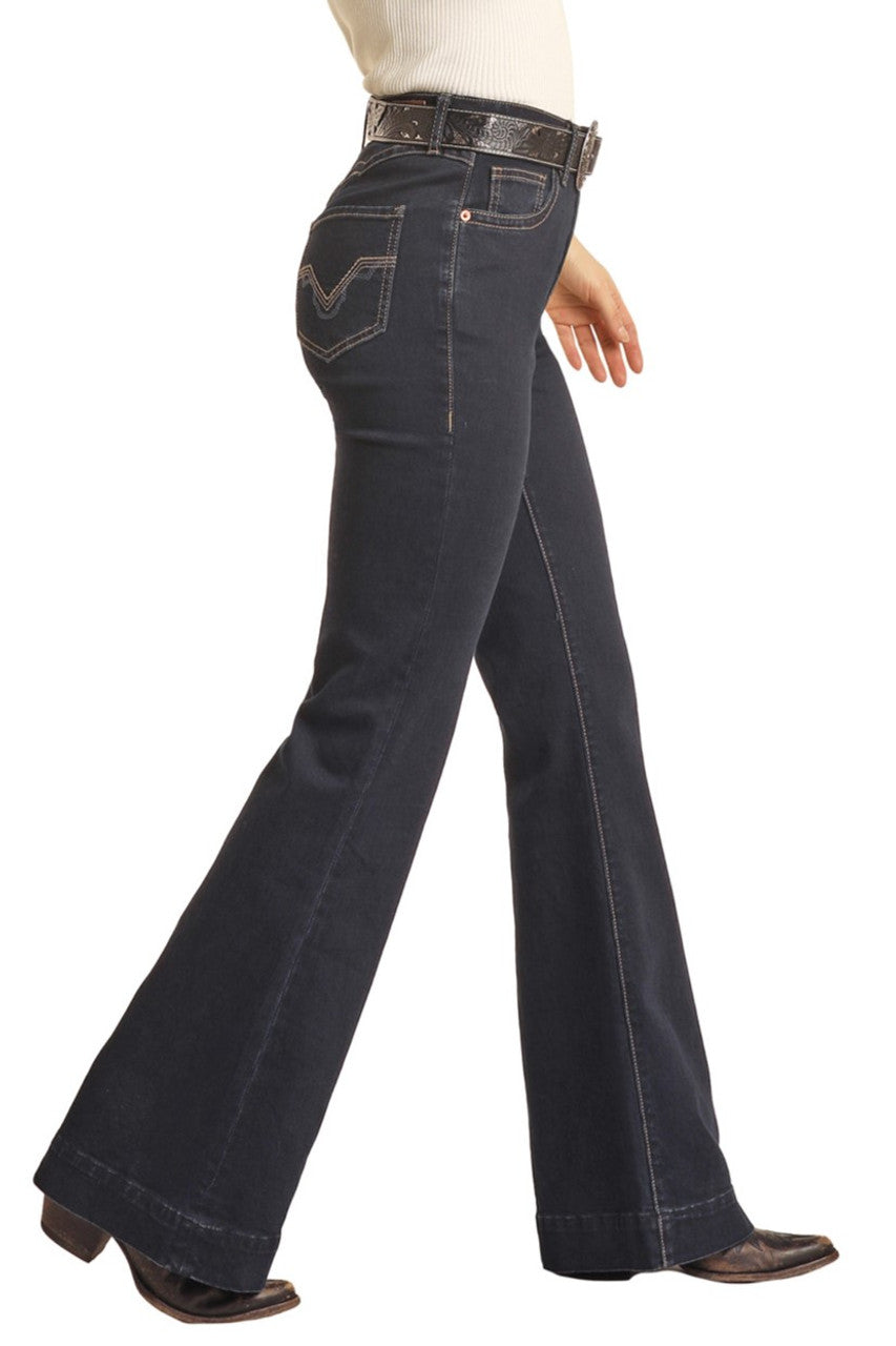 Rock and Roll Mid Rise Extra Stretch Scallop Back Yoke Trouser - Christmas Sale