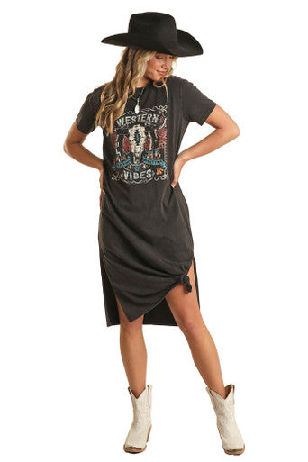 Rock and Roll Denim T Shirt Dress
