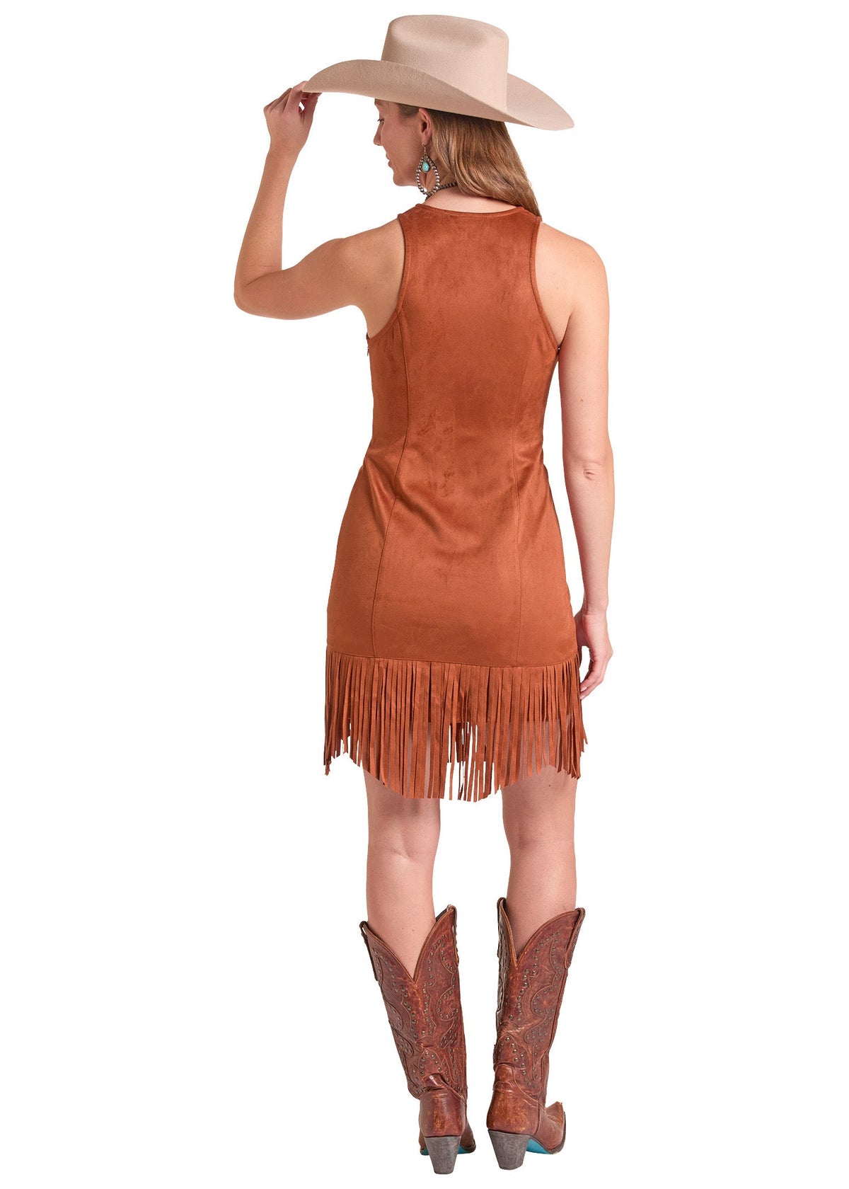 RockandRollDenimMicrosuedeVNeckDress | Country Clothing - Ladies Dress | Saddleworld Ipswich