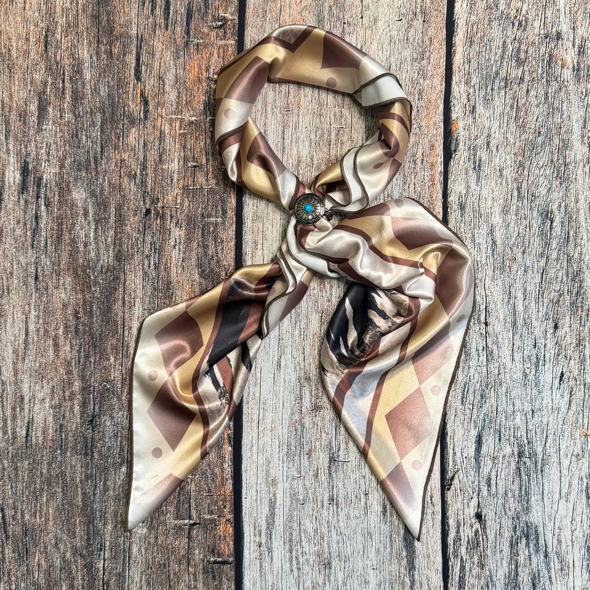 Horses Print Silk Scarf