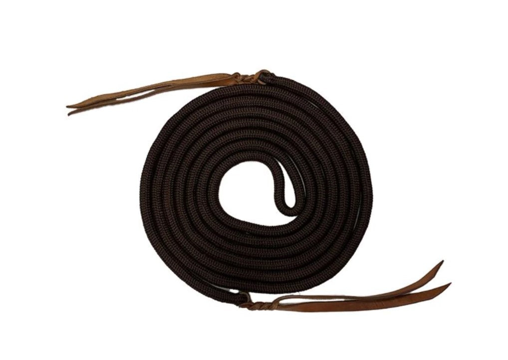 Ezy Ride Hackamore Poly Reins Brown 15ft