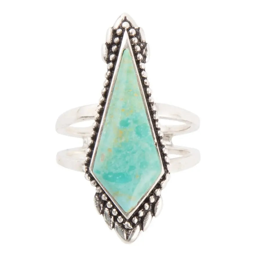 Anemone Blue Turquoise and Sterling Silver Statemetn Ring