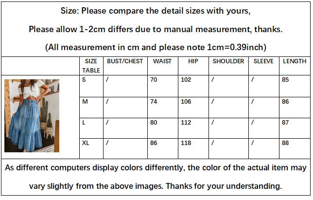 Missy Bohemian Tiered Denim Skirt A Line