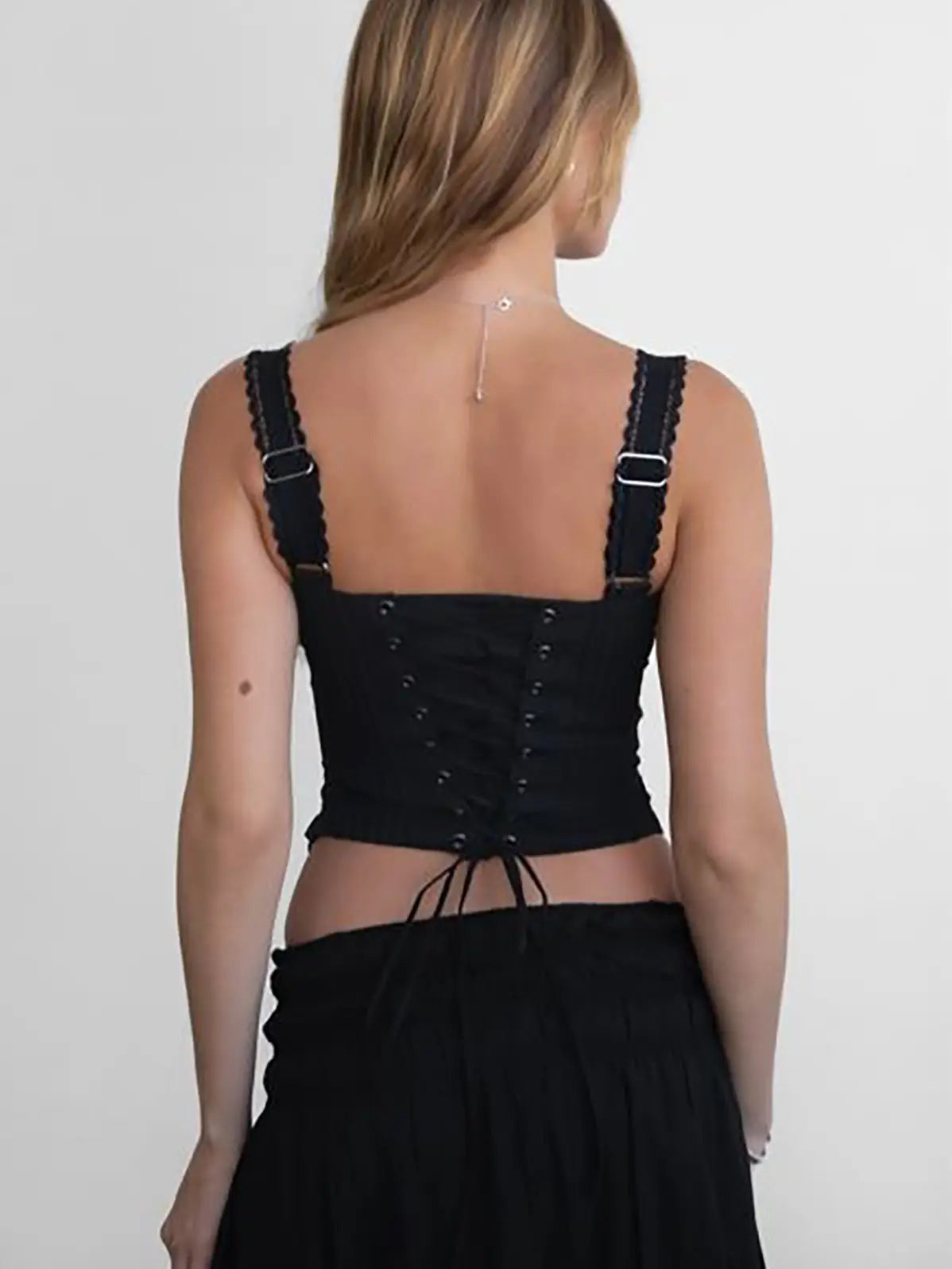 Tilla Sweetheart Neckline with Lace Trim Milkmaid Corset Top
