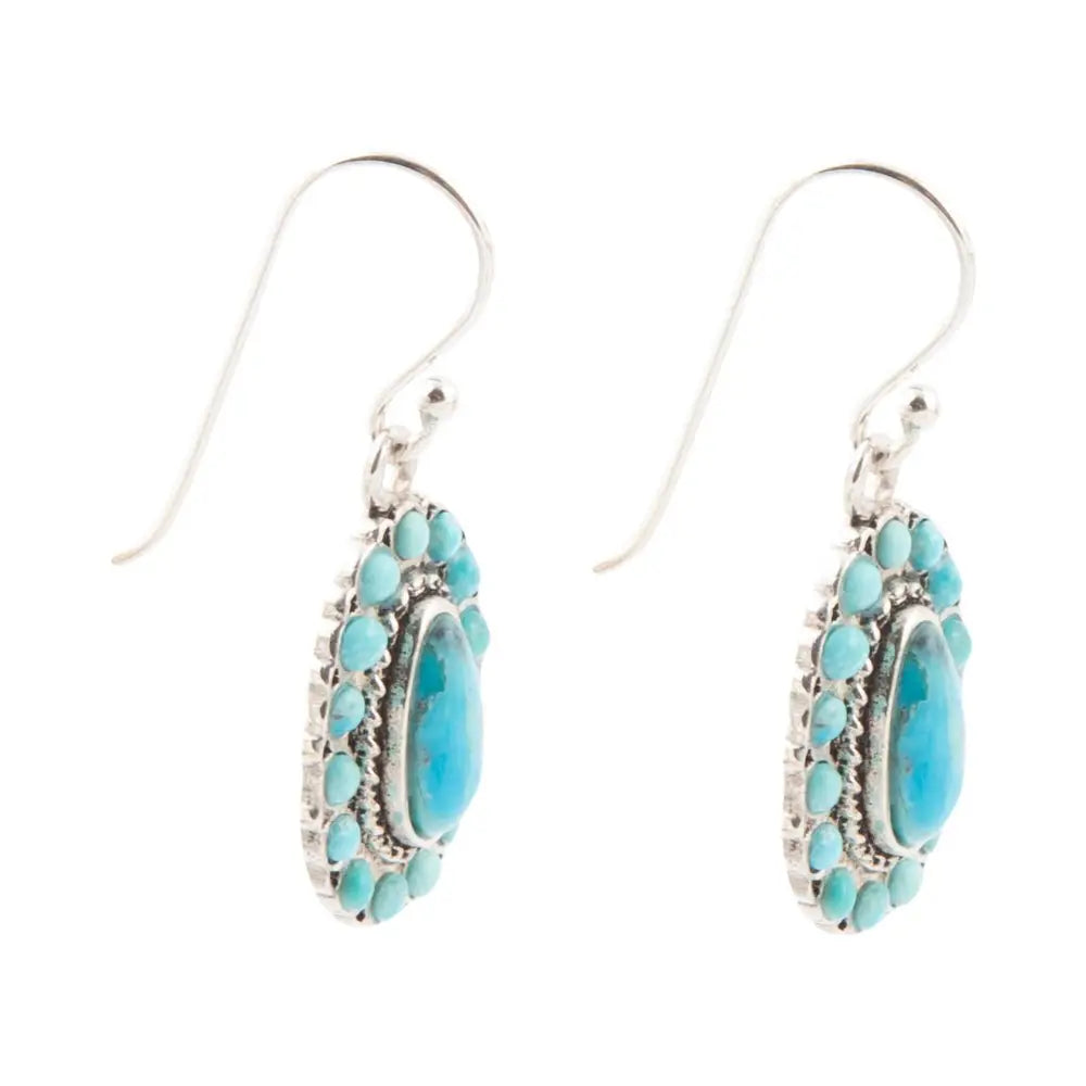 Little Sedona Blue Turquoise and Silver Drop Earrings