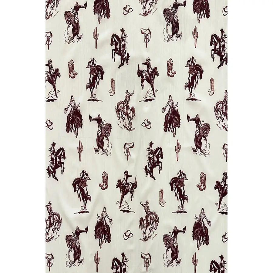 Western Giddy Up Cactus Print Scarf