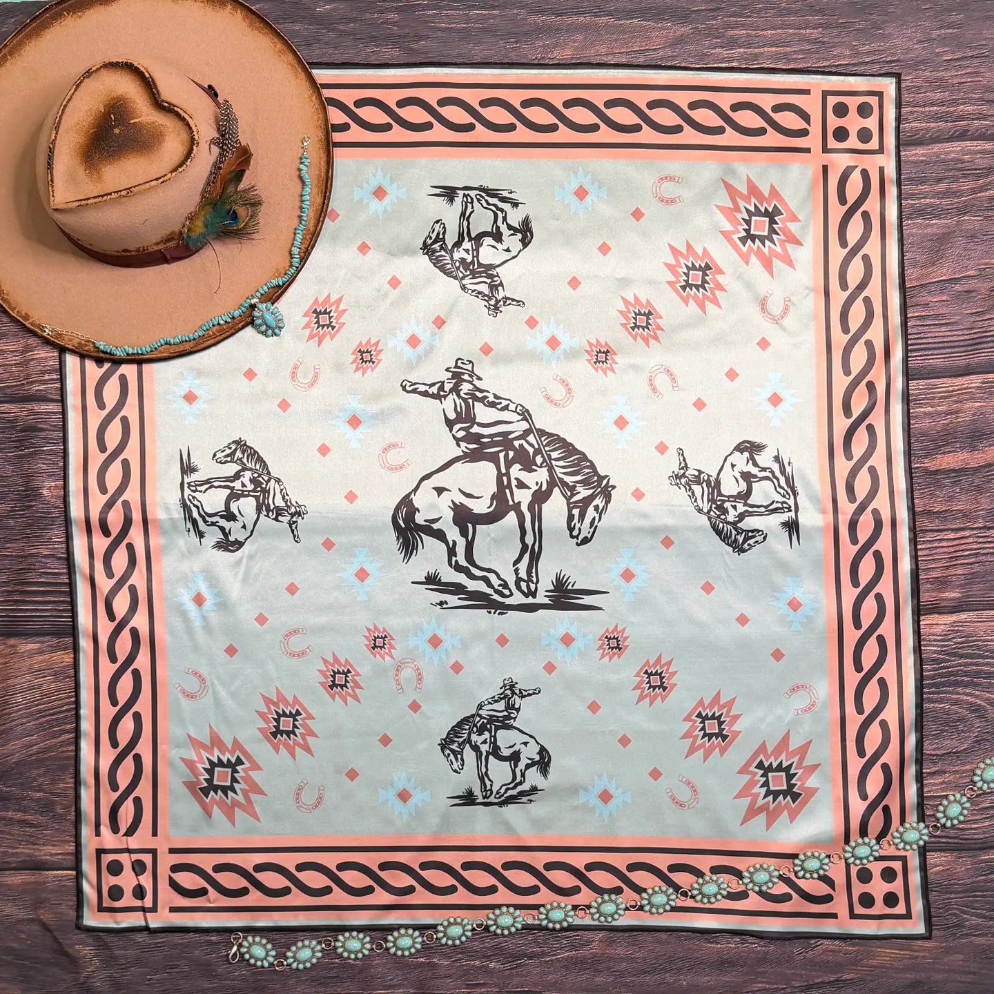 Western Print Silk Scarf | Country Clothing - Ladies Shirt | Saddleworld Ipswich