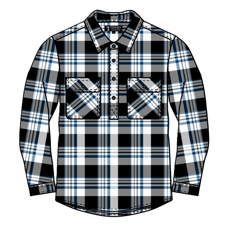 Pilbara Flannelette Shirt Mens Closed Front