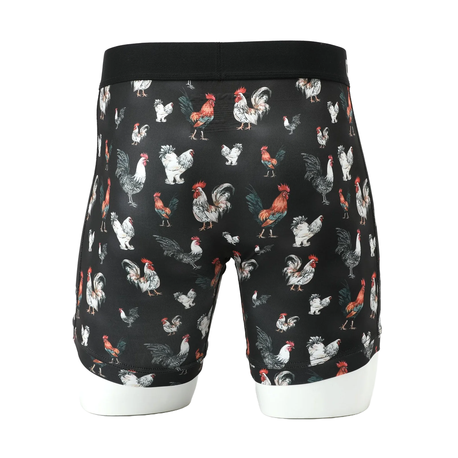 Cinch Mens 6in Rooster Print Black Boxer Brief