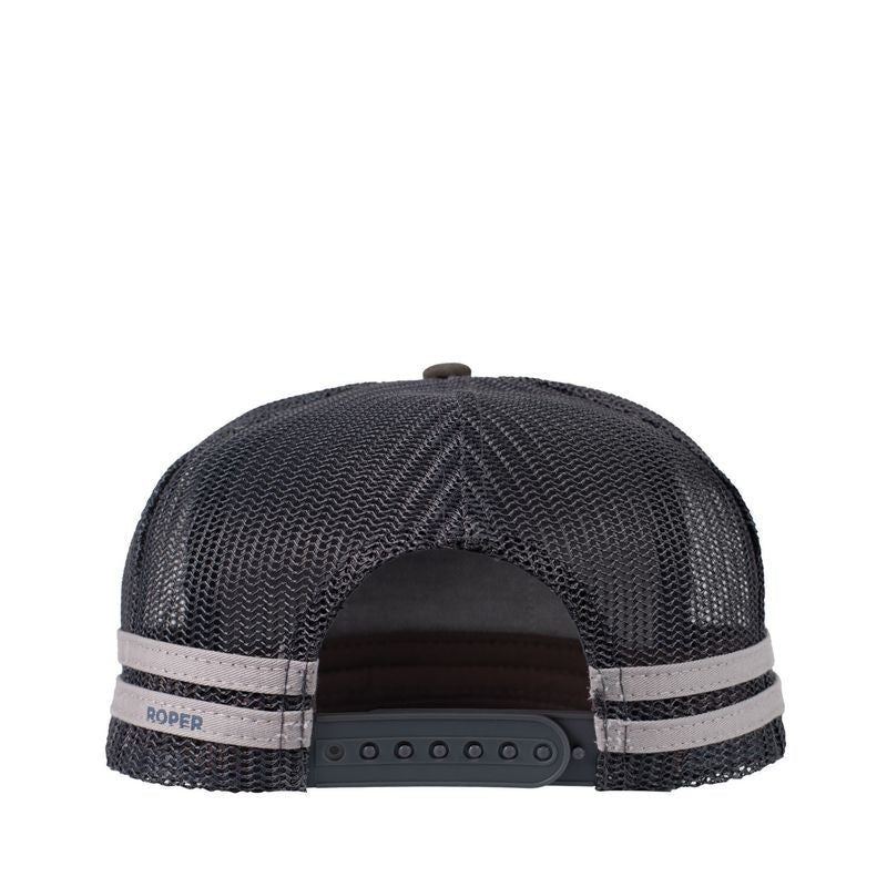 Roper Trucker Cap - Bull Skull Steel Grey