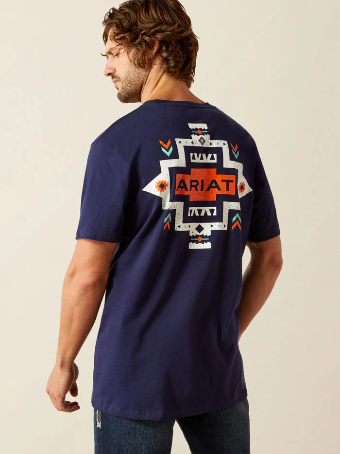 Ariat Mns Southwest Pocket SS Tee Classic Blue