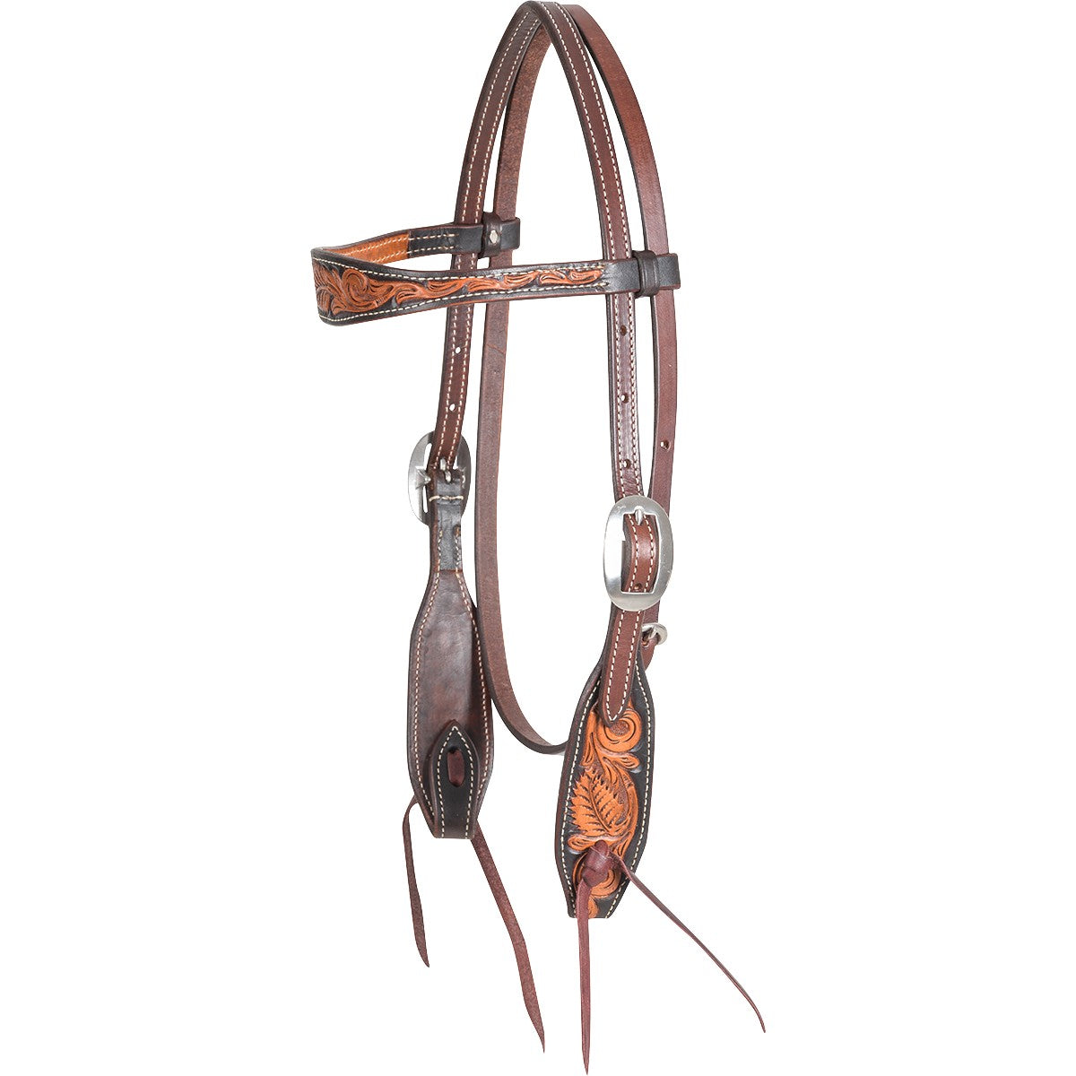 Martin Saddlery Floral Tooled Dyededge Browband Bridle