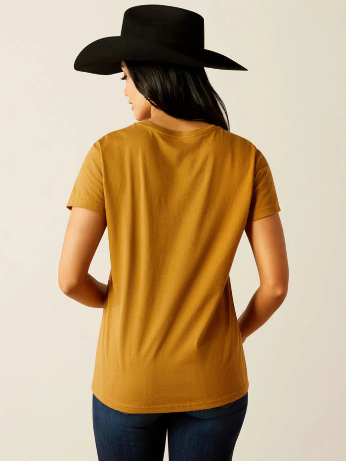 Ariat Wms Stay Gold SS Tee Harvest Gold - Black Friday Sale