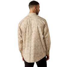 Ariat Mns Trevon Classic Fit Snap LS Shirt Roasted Cashew Paisley Print